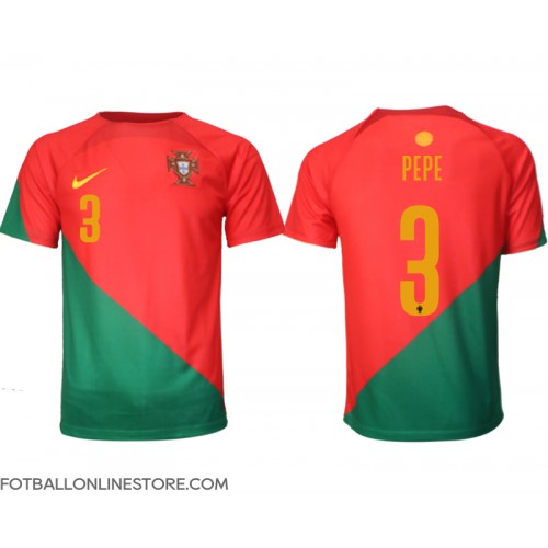 Billige Portugal Pepe #3 Hjemmetrøye VM 2022 Kortermet